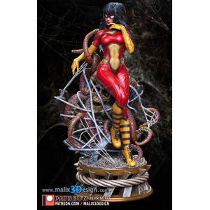 Spider woman figurine imprimée en 3D résine Taille 18cm (non peint)