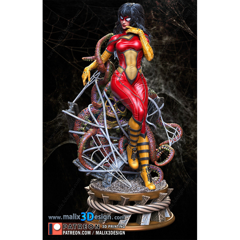 Spider woman figurine impression 3D résine  18cm  (non peint)
