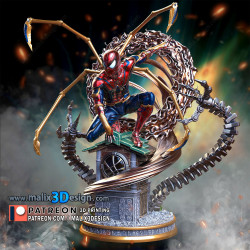 Spider man no way home figurine impression 3D  résine taille 18 cm  (non peint)