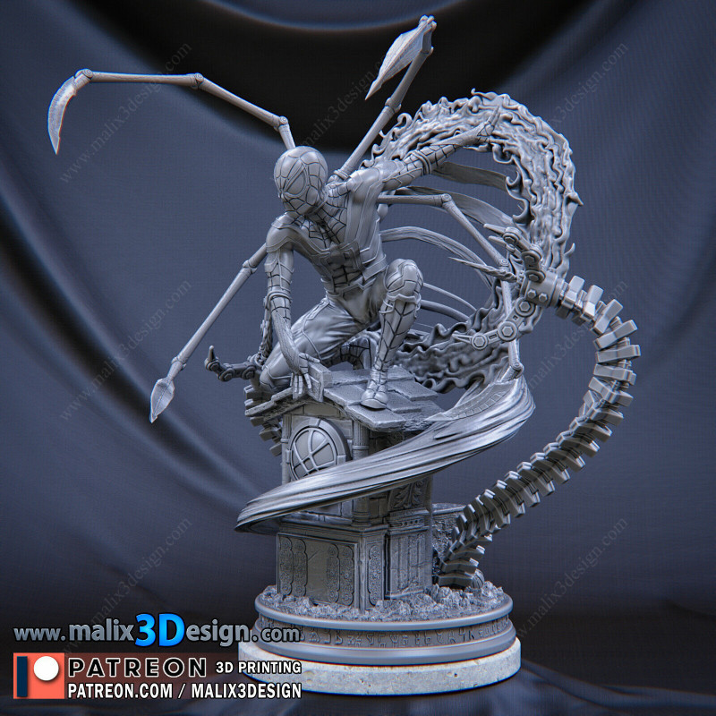 Spider man no way home figurine impression 3D  résine taille 18 cm  (non peint)