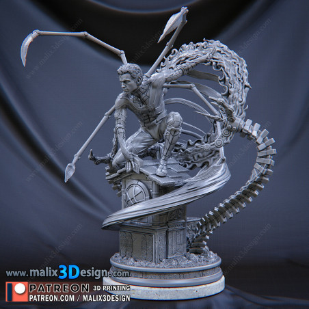 Spider man no way home figurine impression 3D  résine taille 18 cm  (non peint)