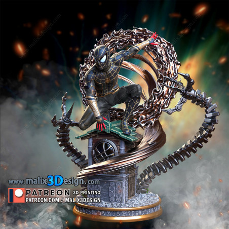 Spider man figurine impression 3D résine  18cm  (non peint)