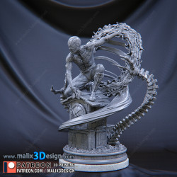 Spider man figurine impression 3D résine  18cm  (non peint) (2)