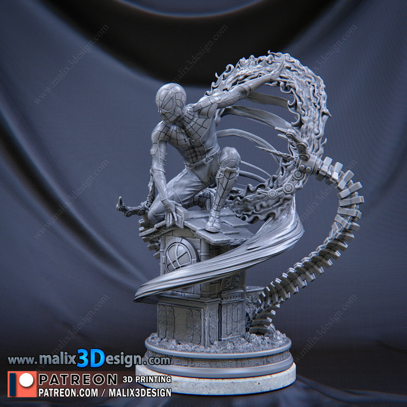 Spider man figurine impression 3D résine  18cm  (non peint)