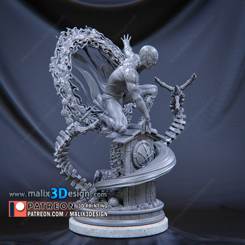 Spider man figurine impression 3D résine  18cm  (non peint)