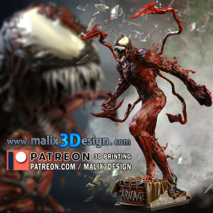 Venom figurine imprimée en 3D résine Taille 18cm (non peint)