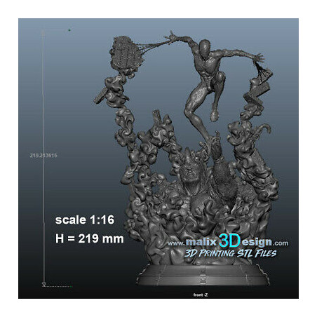 Spider man, impression 3D Résine taille 18cm ( non peint ) (non peint)