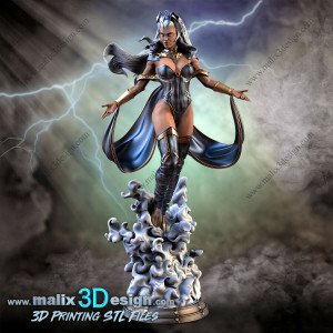 Storm (X-men), figurine imprimée en 3D résine Taille 18cm (non peint)