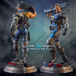 Cable (X-men), figurine impression 3D résine  18cm  (non peint)