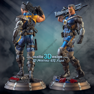 Cable (X-men), figurine imprimée en 3D résine Taille 18cm (non peint)