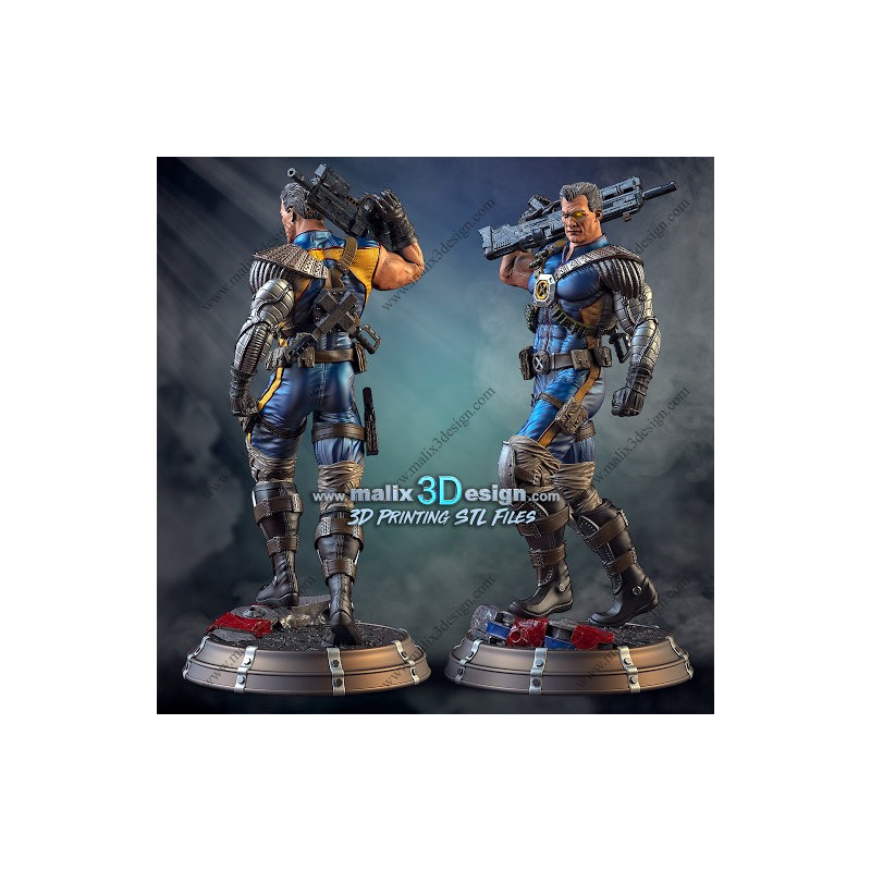 Cable (X-men), figurine impression 3D résine  18cm  (non peint)