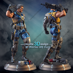 Cable (X-men), figurine impression 3D résine  18cm  (non peint) (2)