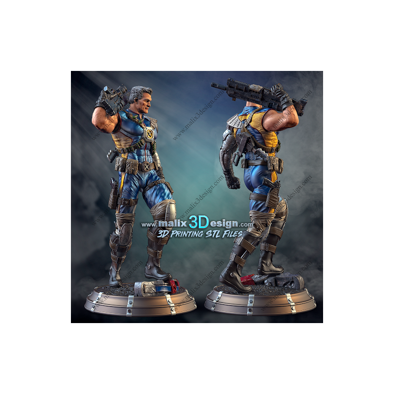 Cable (X-men), figurine impression 3D résine  18cm  (non peint)
