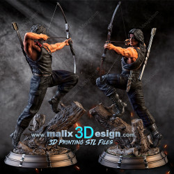 Rambo, figurine impression 3D résine  18cm  (non peint)