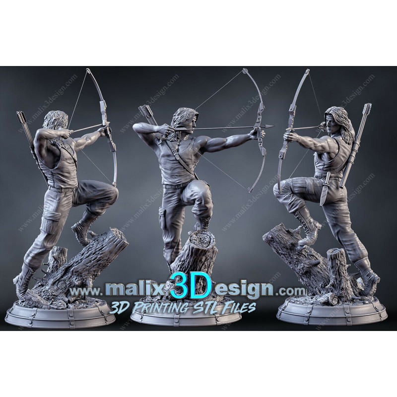 Rambo, figurine impression 3D résine  18cm  (non peint)