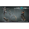 Rambo, figurine impression 3D résine  18cm  (non peint)
