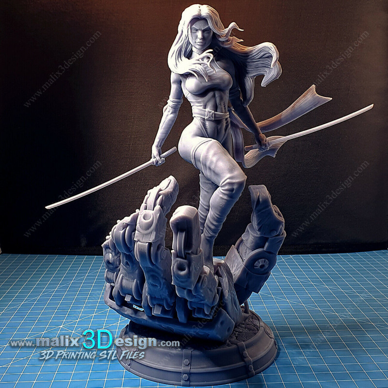 Psylocke (X-men), impression 3D résine  18cm  (non peint)