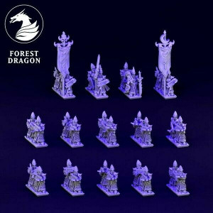 Forest dragon 3d-Elfes noirs Arbaletriers-Echelle 10mm-Warmaster-12 socles