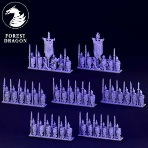 Forest dragon 3d-Elfes noirs Lanciers-Echelle 10mm-Warmaster-6 socle-