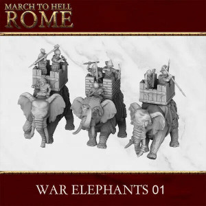 Ancien battle Figurines Carthage Eléphants de guerre