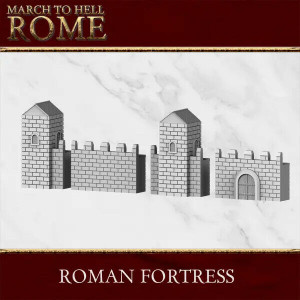Ancien battle Kit Forteresse Romaine 1 entrée, 3 murs, 4 tours