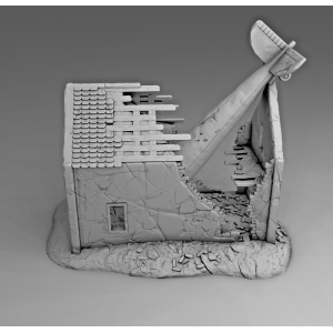 Impréssion 3D Décors WW2 Bâtiment en ruine 3