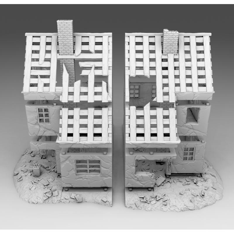 "Ruines WWII - Décors 3D 28mm pour Wargames & Dioramas Historiques"