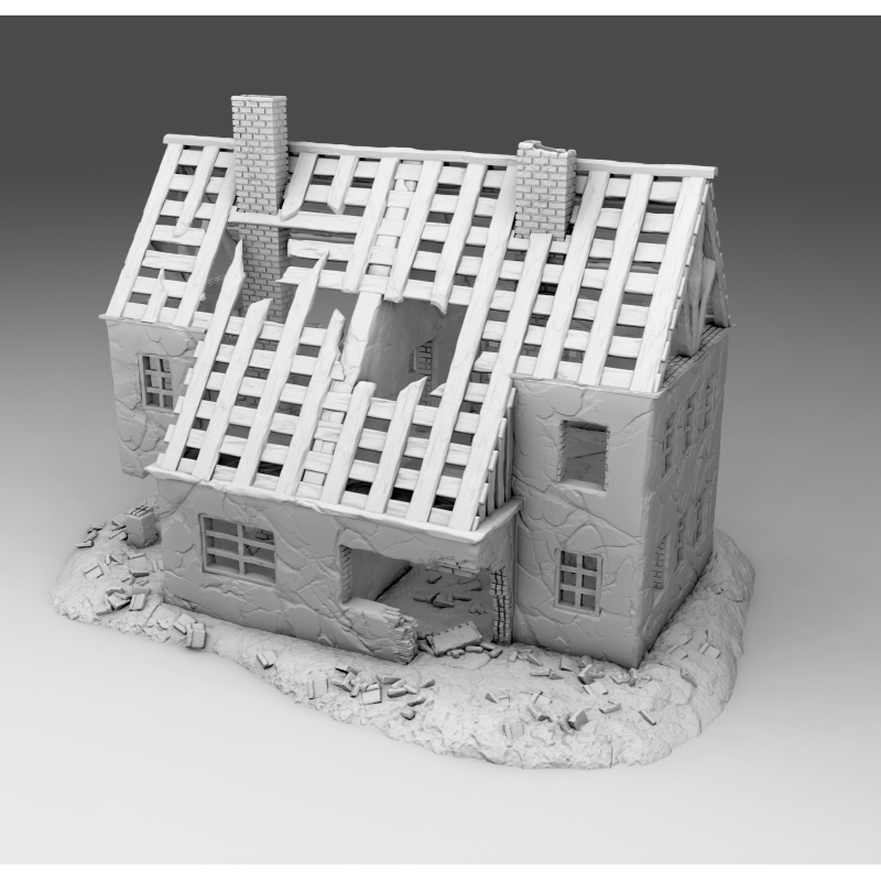"Ruines WWII - Décors 3D 28mm pour Wargames & Dioramas Historiques"