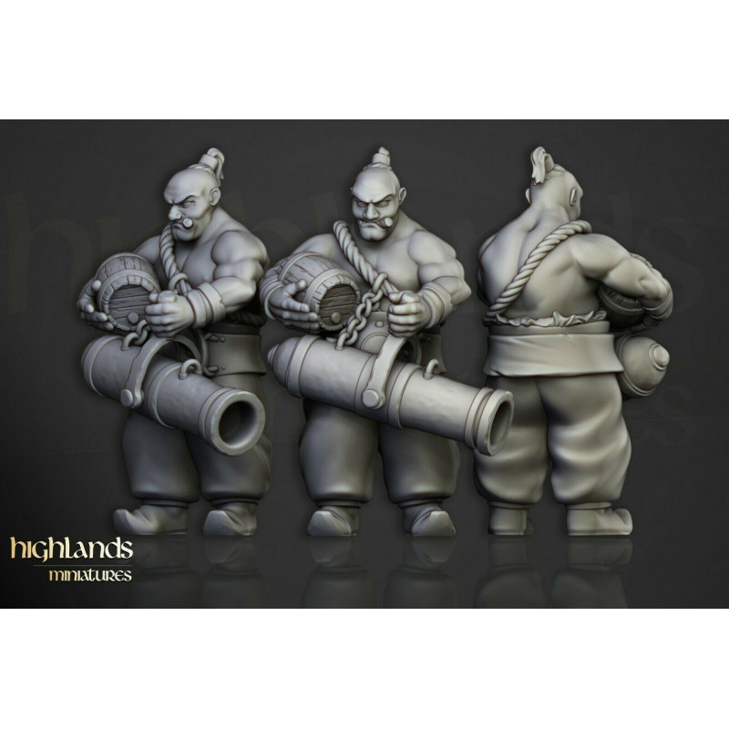 Higlands Miniatures-Ogres Khazarian warriors Armes à feu 