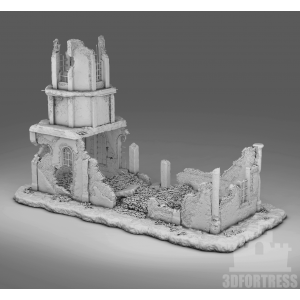 Impréssion 3D Décors WW2 Bâtiment en ruine 7