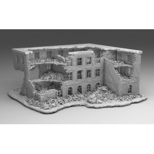 Impréssion 3D Décors WW2 Bâtiment en ruine 9