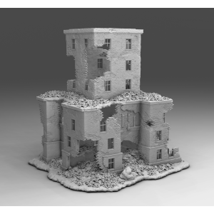 Impréssion 3D Décors WW2 Bâtiment en ruine 10