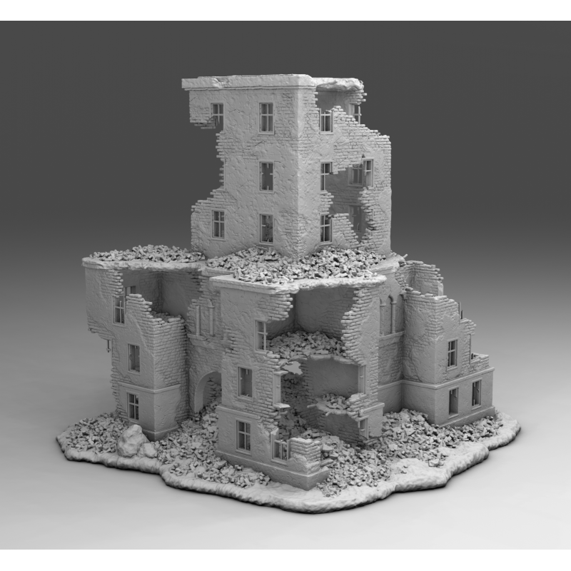 "Ruines WWII - Décors 3D 28mm pour Wargames & Dioramas Historiques"