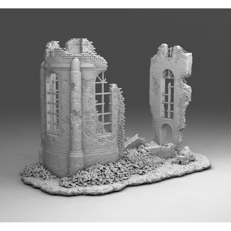 "Ruines WWII - Décors 3D 28mm pour Wargames & Dioramas Historiques"