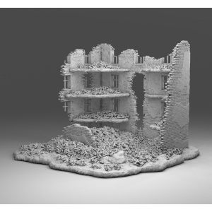 Impréssion 3D Décors WW2 Bâtiment en ruine 12