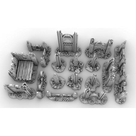 Décors GameScape 3D – Terrain modulaire 28/32 mm en filament

