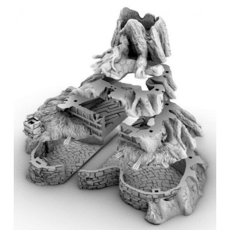 Décors GameScape 3D – Terrain modulaire 28/32 mm en filament

