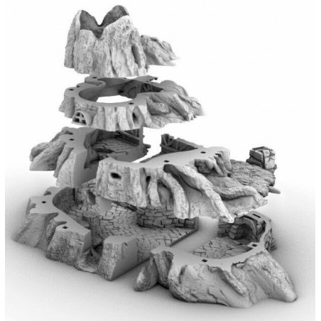 Décors GameScape 3D – Terrain modulaire 28/32 mm en filament

