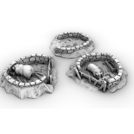 Décors GameScape 3D – Terrain modulaire 28/32 mm en filament

