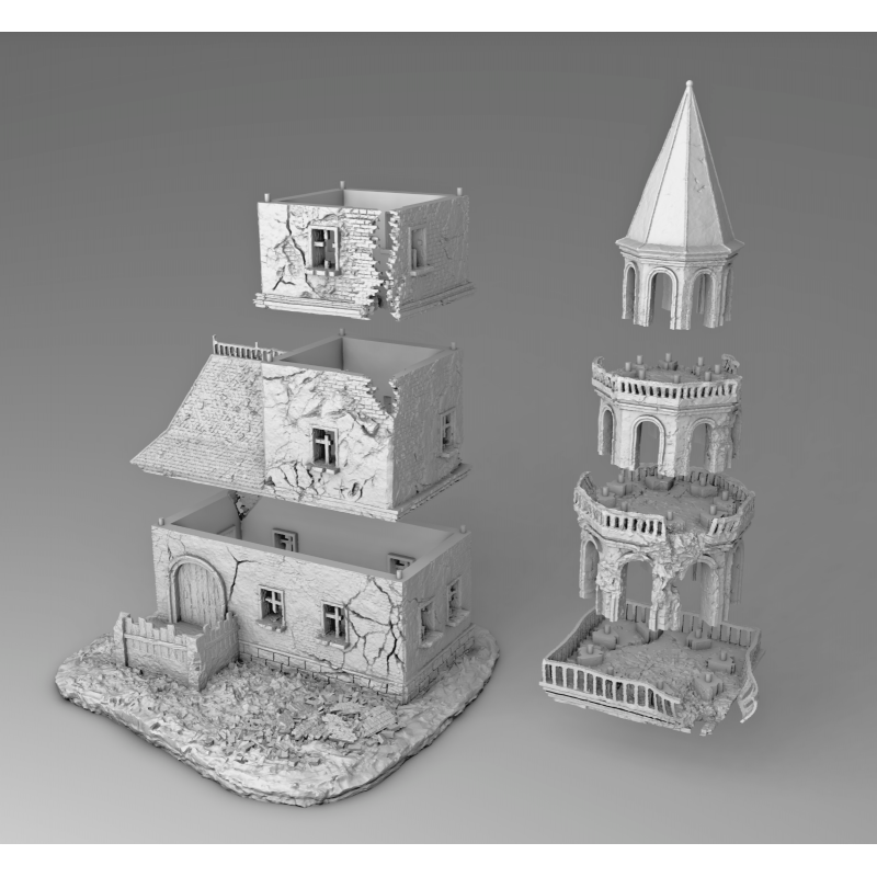 "Ruines WWII - Décors 3D 28mm pour Wargames & Dioramas Historiques"