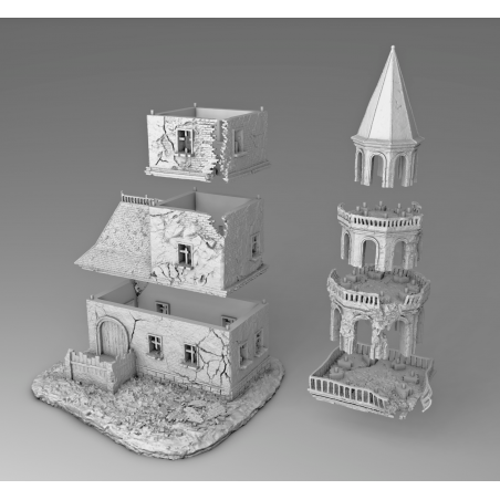 "Ruines WWII - Décors 3D 28mm pour Wargames & Dioramas Historiques"