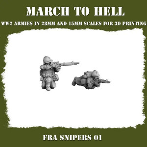 Impréssion 3D Figurines WWII Armée Française Sniper