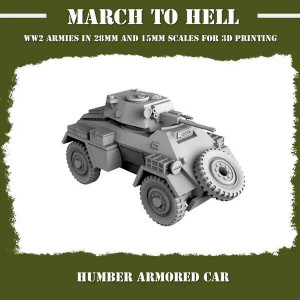 Impréssion 3D Figurines WWII Armée Angleterre HUMBER ARMORED CAR