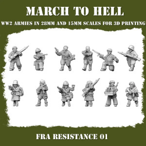 Impréssion 3D Figurines WWII Armée Française Resistance 01