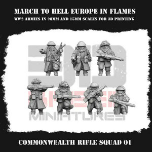 Impréssion 3D Figurines WWII Armée Angleterre Winter great britain rifle squad 1