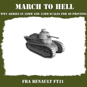 Impréssion 3D Figurines WWII Armée Française Renault FT31