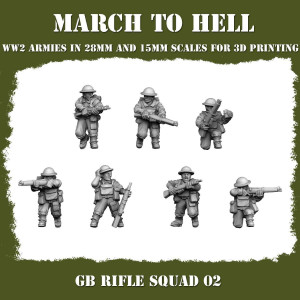 Impréssion 3D Figurines WWII Armée Angleterre Rifle squad 02