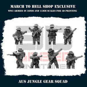 Impréssion 3D Figurines WWII Armée Australie Squad jungle gear 01 