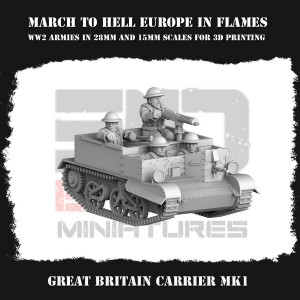 Impréssion 3D Figurines WWII Armée Angleterre universal carrier MK I