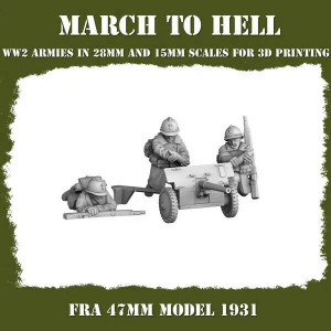Impréssion 3D Figurines WWII Armée Française 47mm model 1931